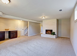 living room with clean carpets